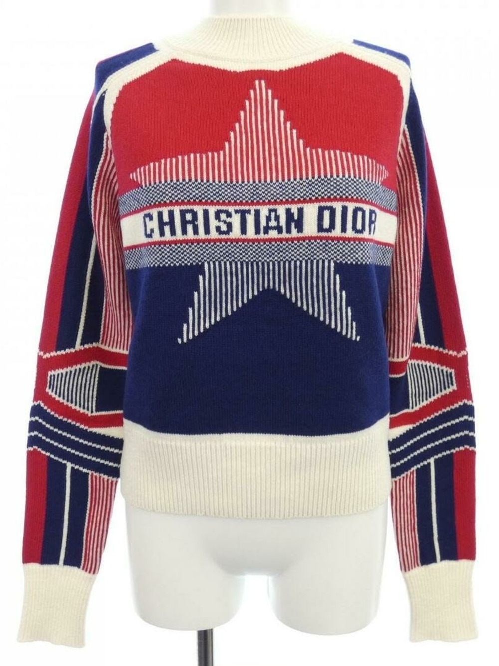 NWT Christian DiorAlps Striped Star Wool Cashmere Sweater XL